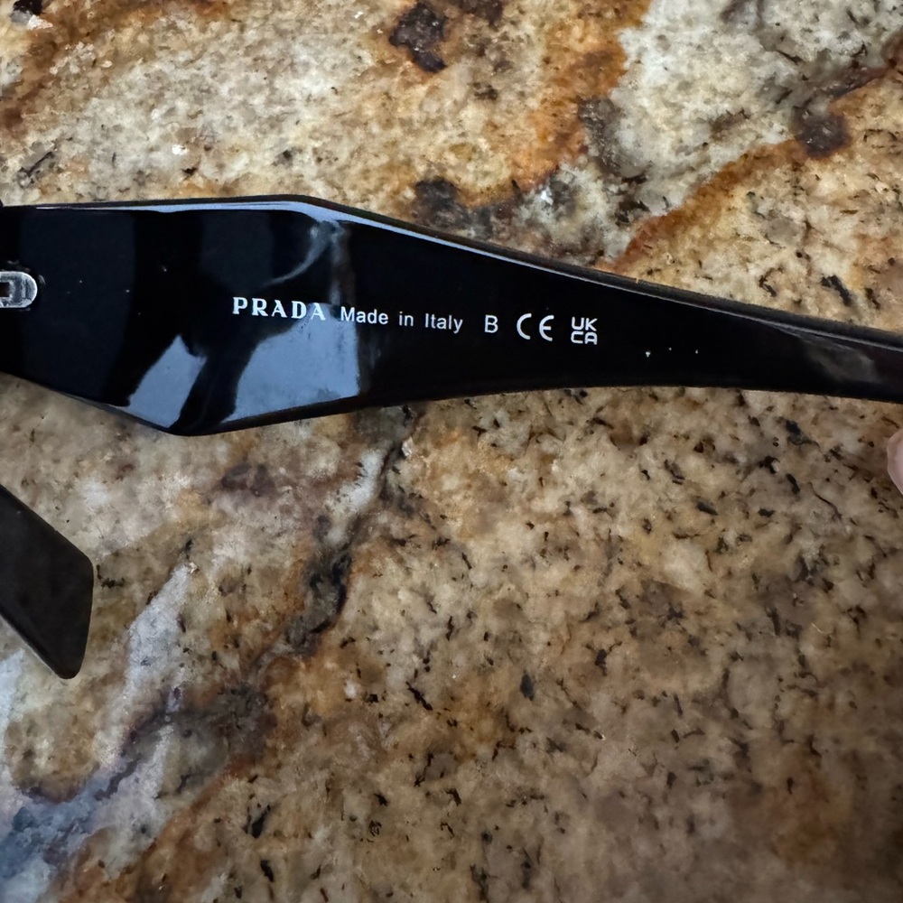 Prada Dark Rectangular Sunglasses - Picture 3 of 6